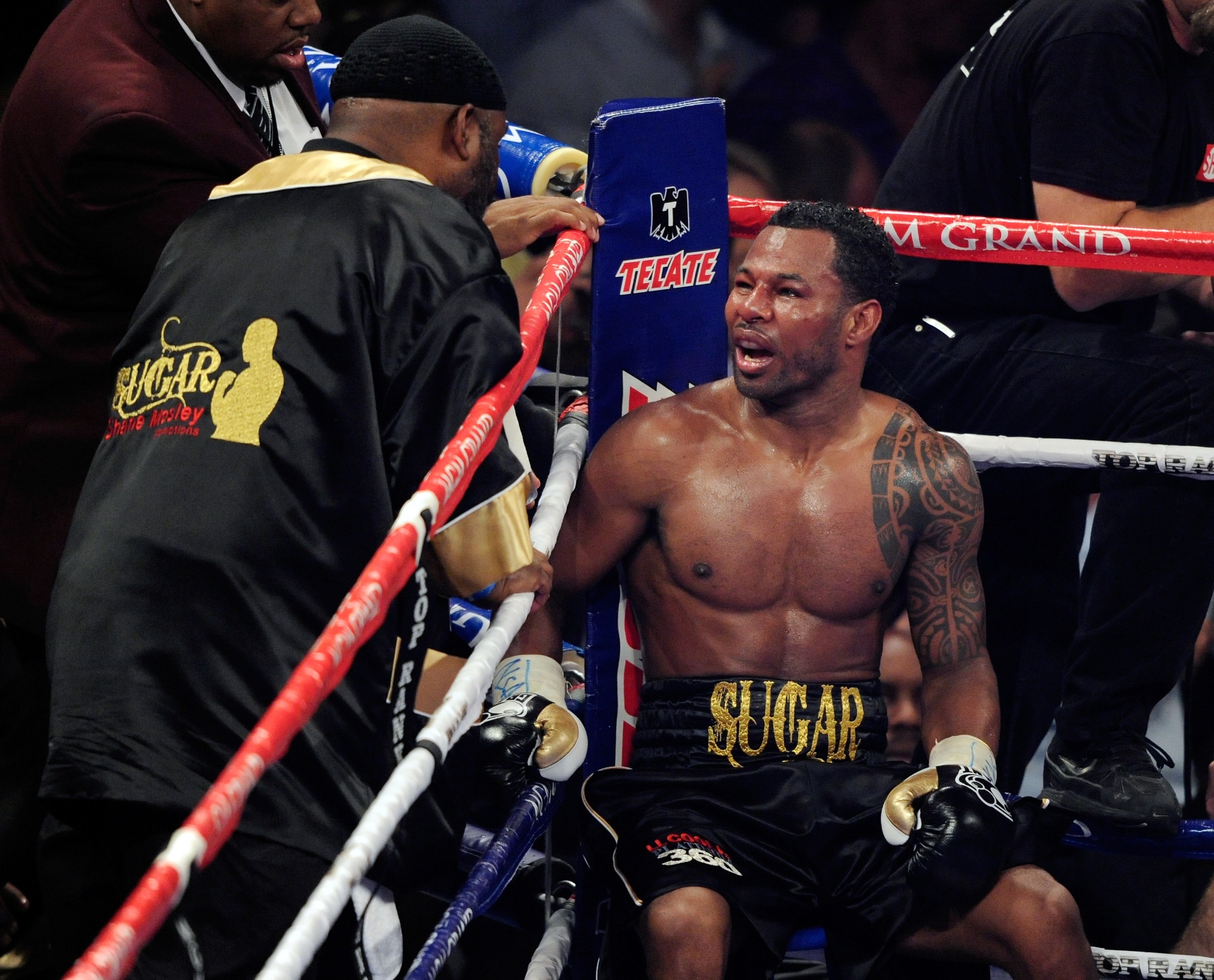 Sugar Shane Mosley in fight corner